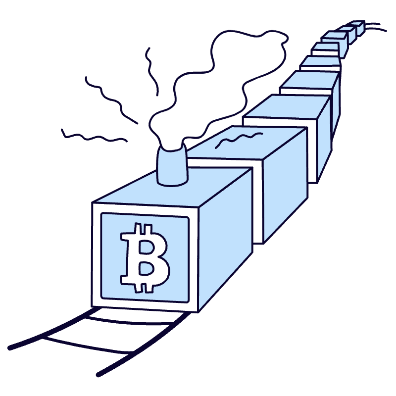 Blockchain Train Illustration from Bruxelles Duotone Set