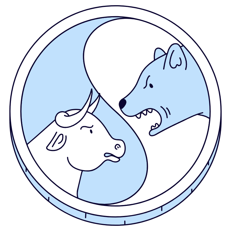 Bull Vs Bear Market 2 Illustration from Bruxelles Duotone Set