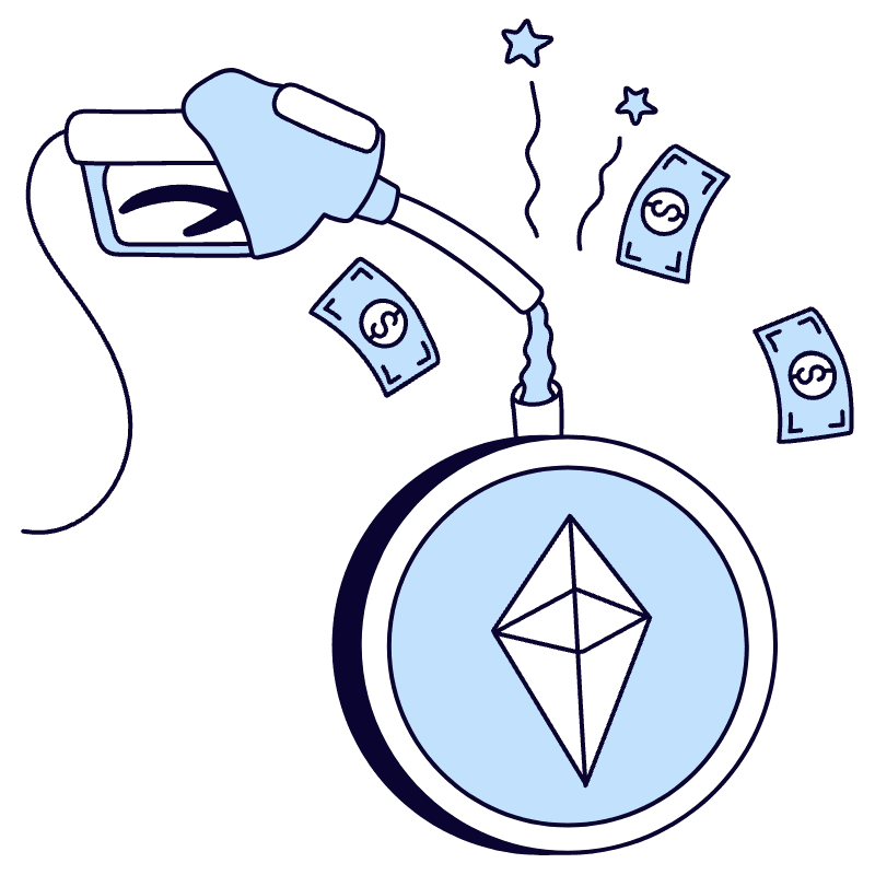 Gas Fees Altcoins Affordable 2 Illustration from Bruxelles Duotone Set