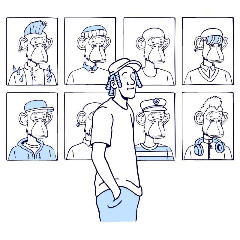 NFT Artist Illustration from Bruxelles Duotone Set