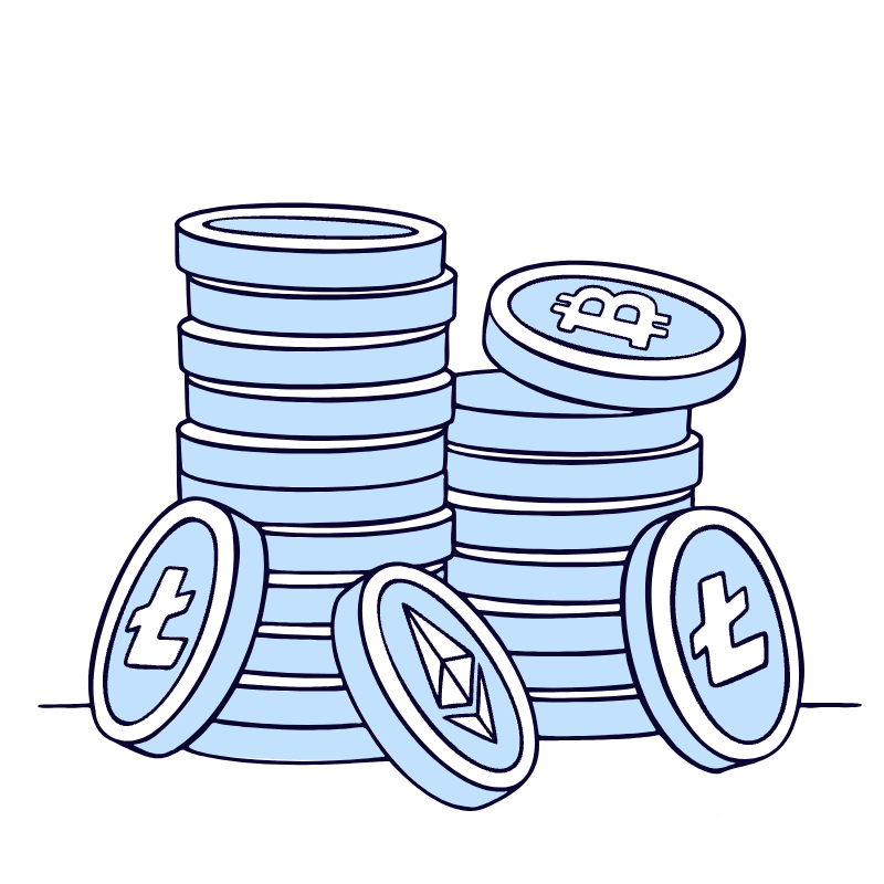 Stack Of Cryptocoins Tokens Illustration from Bruxelles Duotone Set