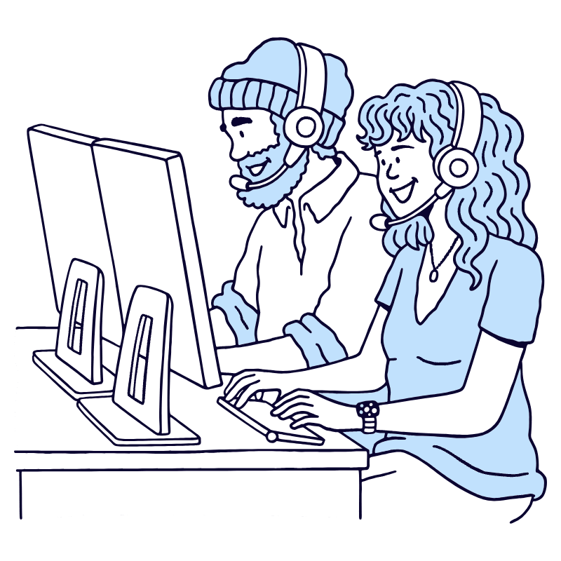 Customer Service Support Digital Customer Service Call Center Illustration from Bruxelles Duotone Set