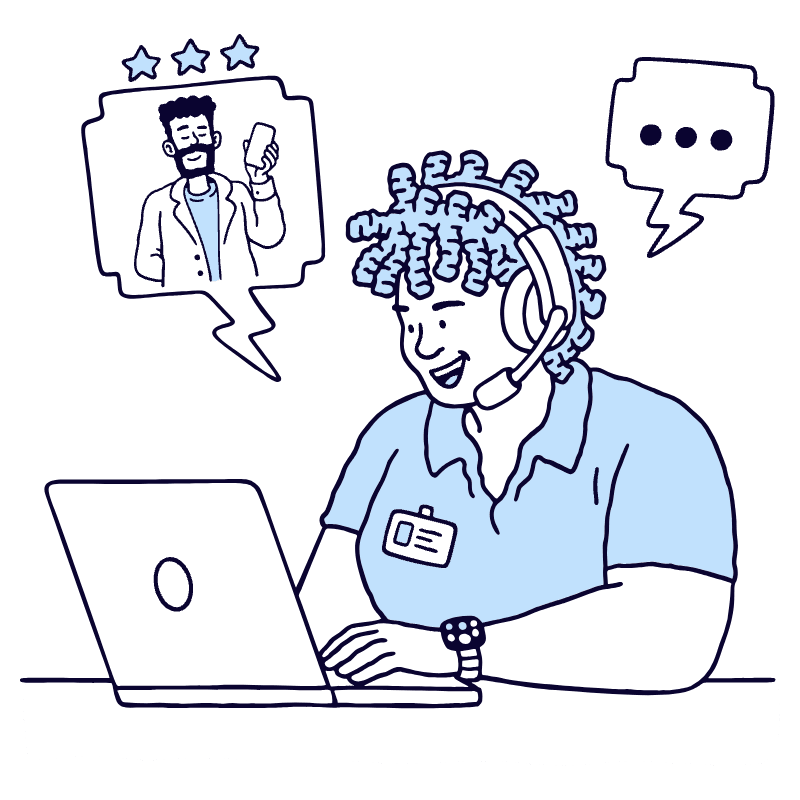 Customer Service Support Listening To Feedback From Users And Customers Illustration from Bruxelles Duotone Set