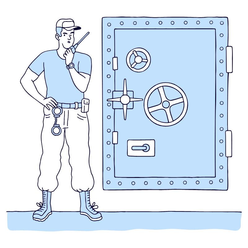 Customer Service Support Security Safety Illustration from Bruxelles Duotone Set
