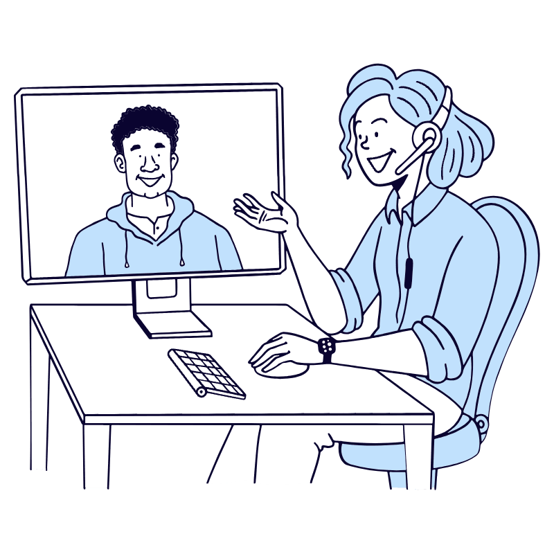 Digital Customer Service Call Center Illustration from Bruxelles Duotone Set