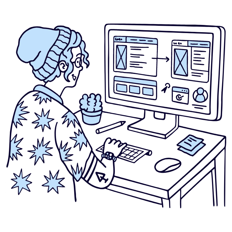 Designing A Website Illustration from Bruxelles Duotone Set