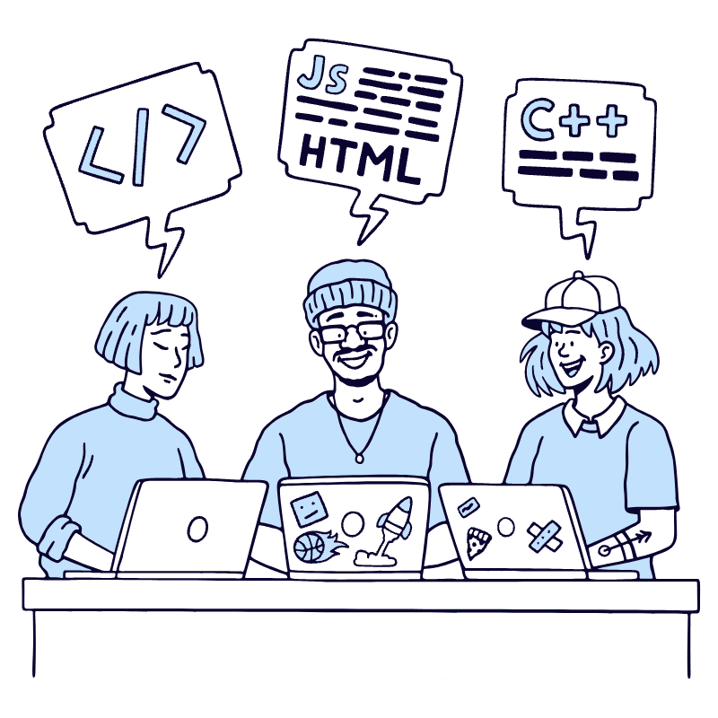 Development Team Coding Illustration from Bruxelles Duotone Set