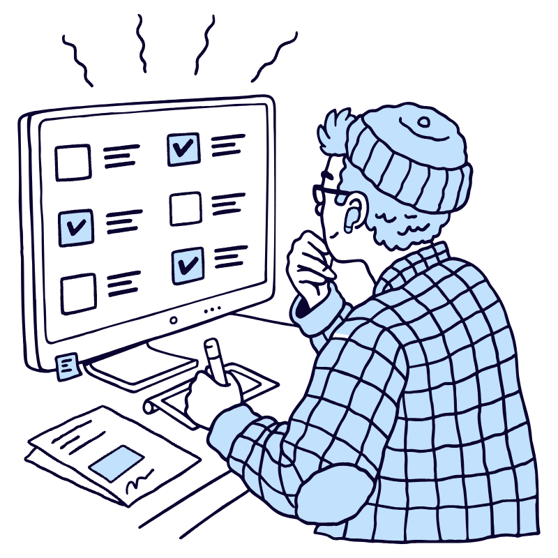 Education Online Exams Tests Illustration from Bruxelles Duotone Set