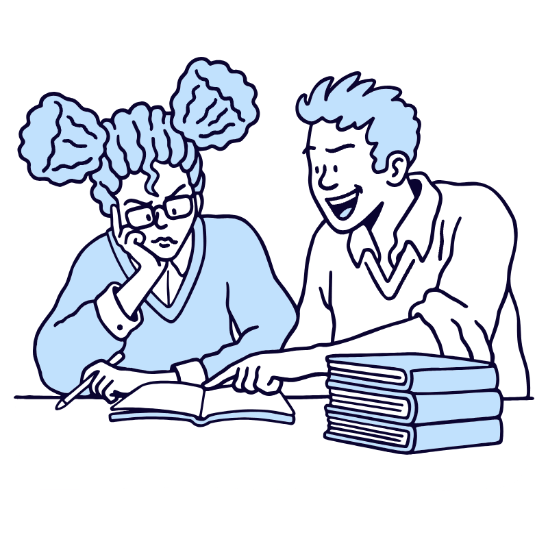 Education Student Pair Illustration from Bruxelles Duotone Set