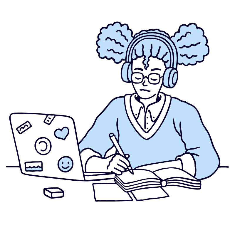 Education Student Studying Illustration from Bruxelles Duotone Set