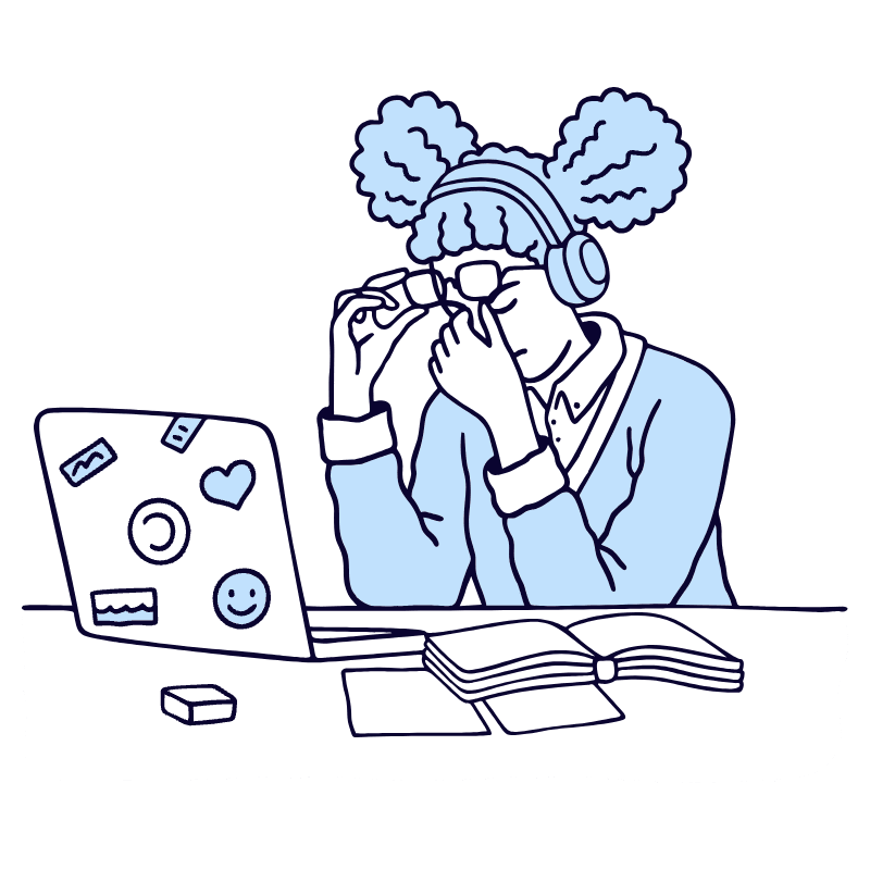 Education Student Tired Illustration from Bruxelles Duotone Set