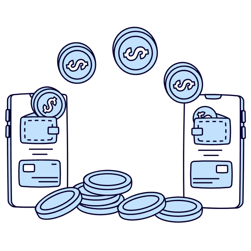 E Wallet Transfers 3 Illustration from Bruxelles Duotone Set