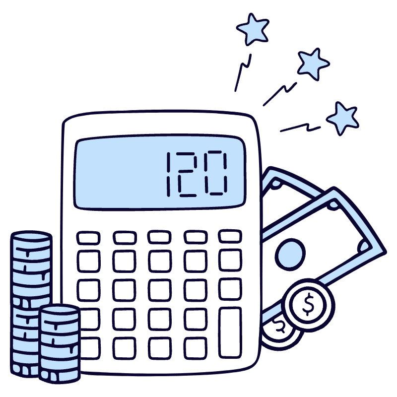 Financial Calculator Illustration from Bruxelles Duotone Set