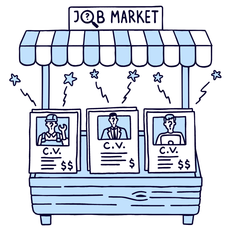 Job Market 2 Illustration from Bruxelles Duotone Set