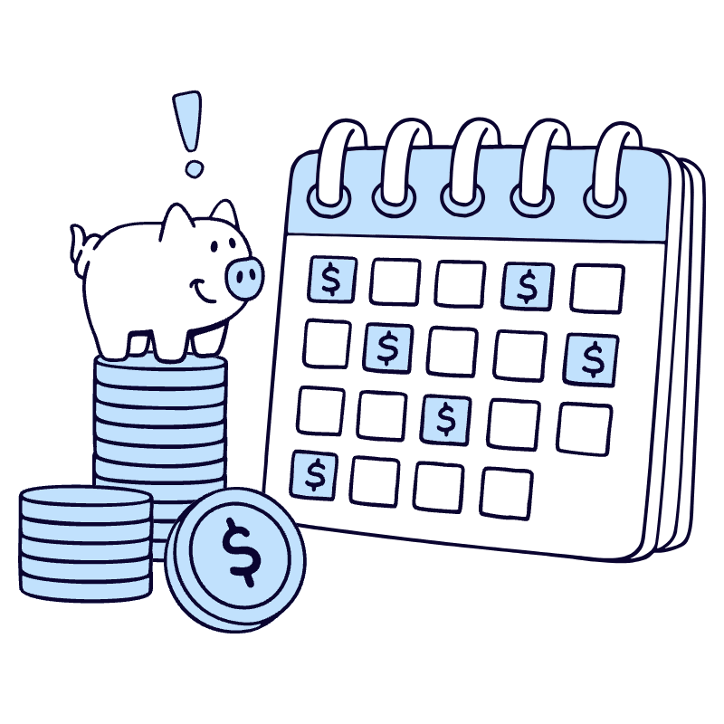 Savings Calendar 2 Illustration from Bruxelles Duotone Set