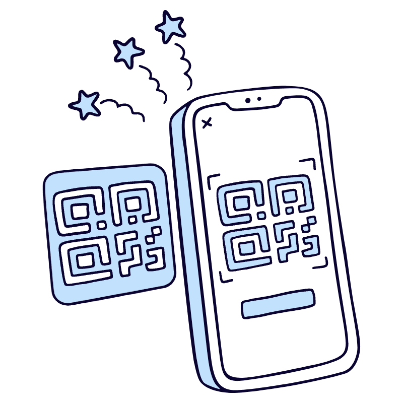 Send Receive Via Qr Code 1 Illustration from Bruxelles Duotone Set