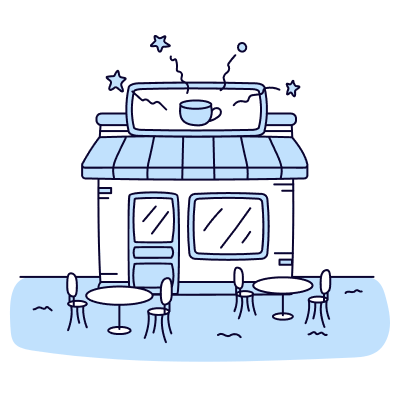 Coffee Shop 2 Illustration from Bruxelles Duotone Set