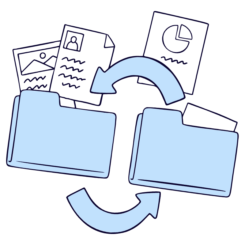 File Sharing Illustration from Bruxelles Duotone Set