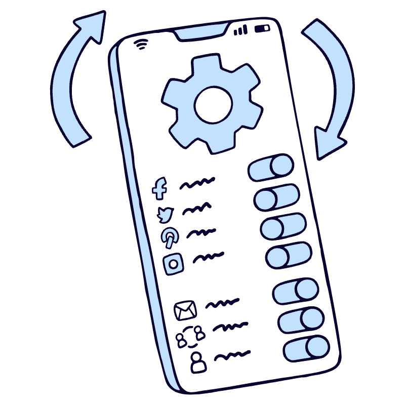 Interface Change Settings Illustration from Bruxelles Duotone Set