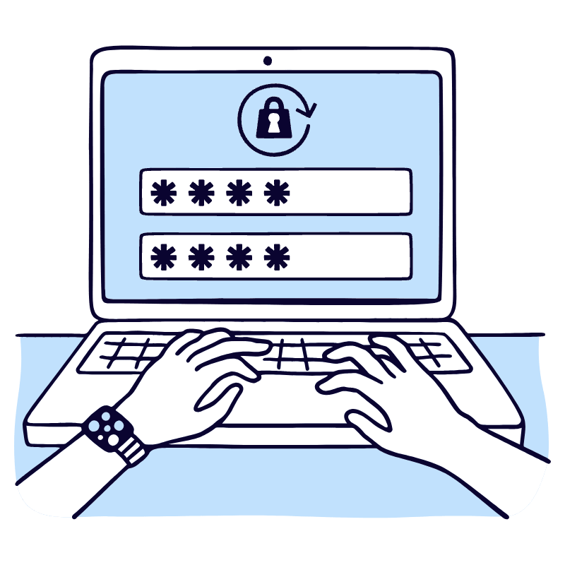 Reset Password Illustration from Bruxelles Duotone Set