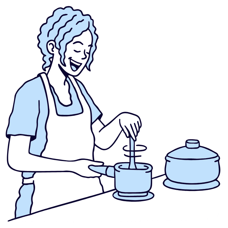 Leisure Food Cooking For Family Friends Guests Illustration from Bruxelles Duotone Set