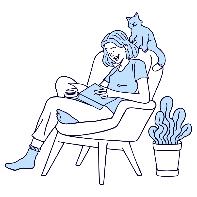 Reading A Book Illustration from Bruxelles Duotone Set