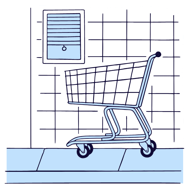 Abandoned Cart Illustration from Bruxelles Duotone Set