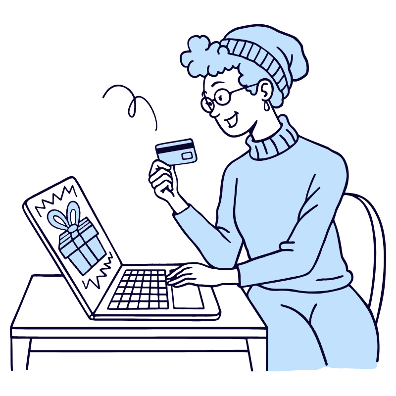 Gifting Online Shopping Illustration from Bruxelles Duotone Set