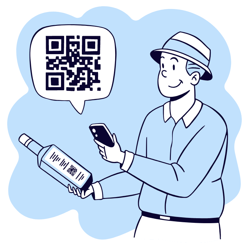 QR Code Purchase Illustration from Bruxelles Duotone Set