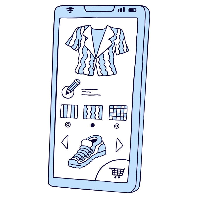 Shopping Customize Product With Online Shopping Illustration from Bruxelles Duotone Set
