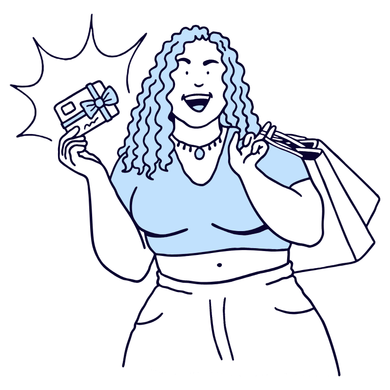 Shopping Gift Cards Illustration from Bruxelles Duotone Set