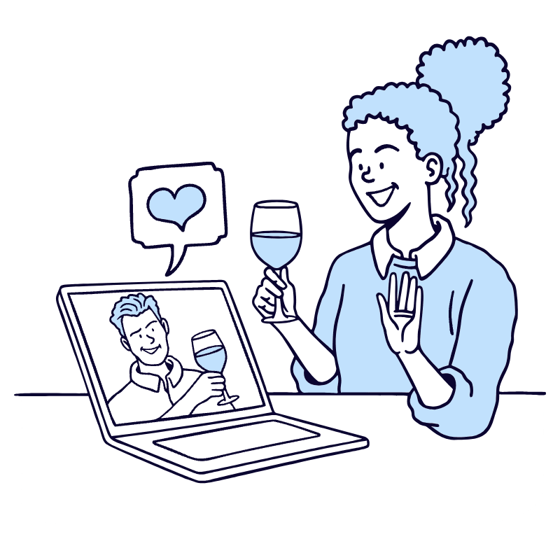 Online Romance Illustration from Bruxelles Duotone Set