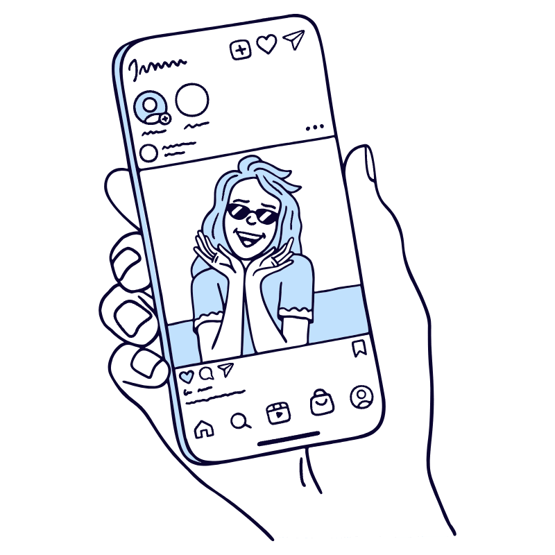 Post On Instagram Illustration from Bruxelles Duotone Set