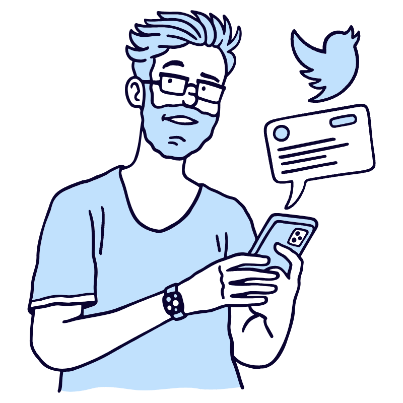 Tweet Something Illustration from Bruxelles Duotone Set