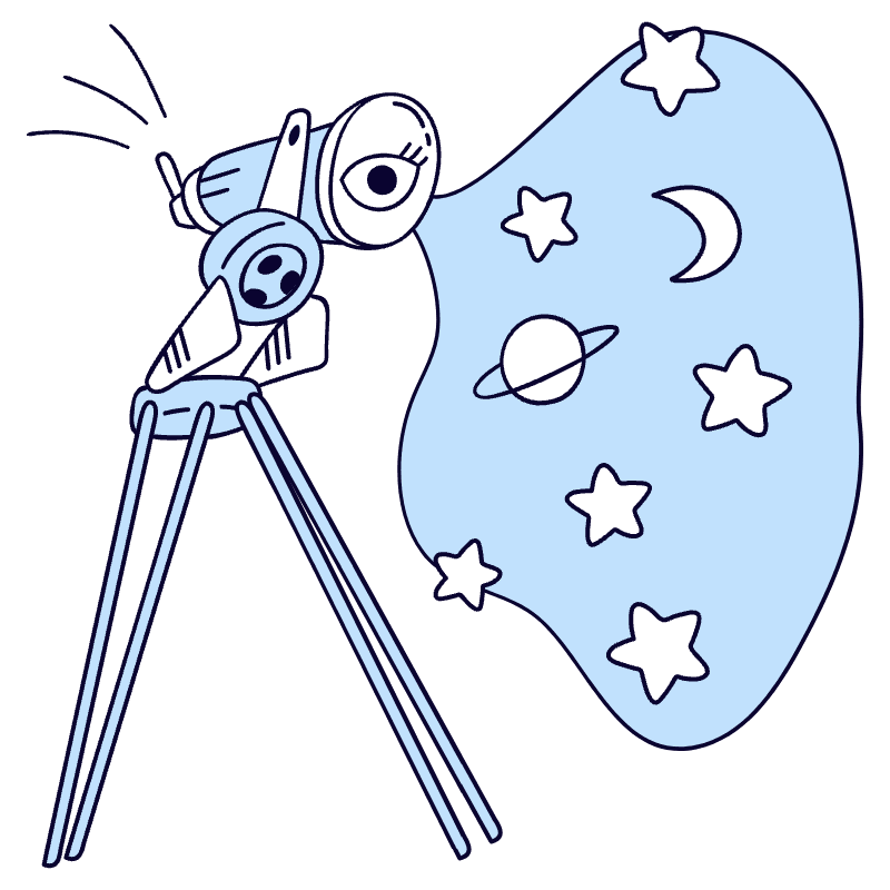 Looking Through A Telescope 2 Illustration from Bruxelles Duotone Set
