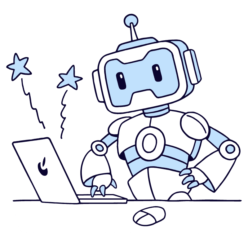 Robot On Laptop Computer Illustration from Bruxelles Duotone Set