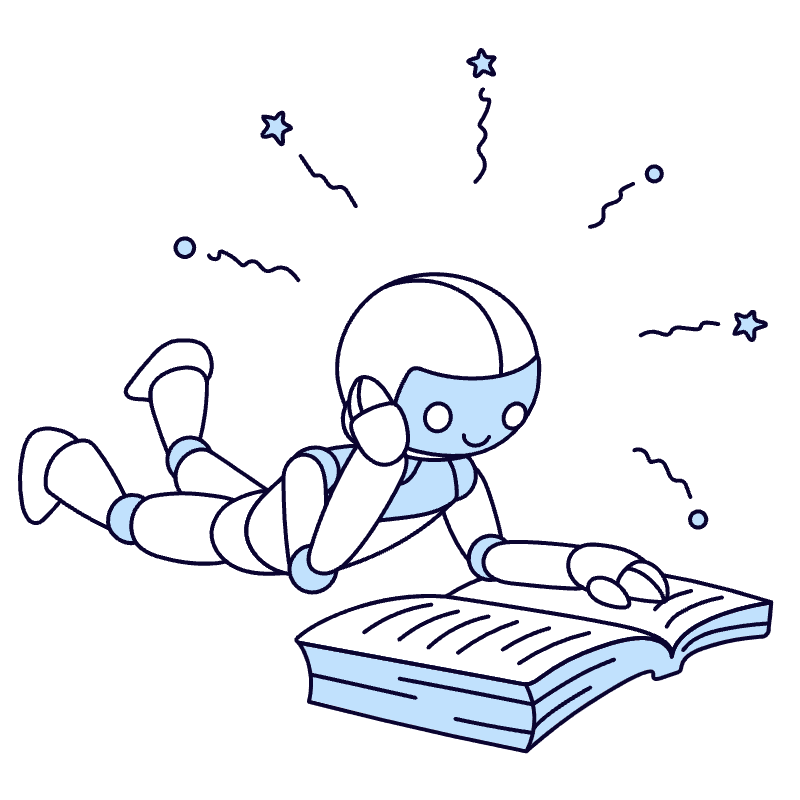Robot Reading A Book 3 Illustration from Bruxelles Duotone Set