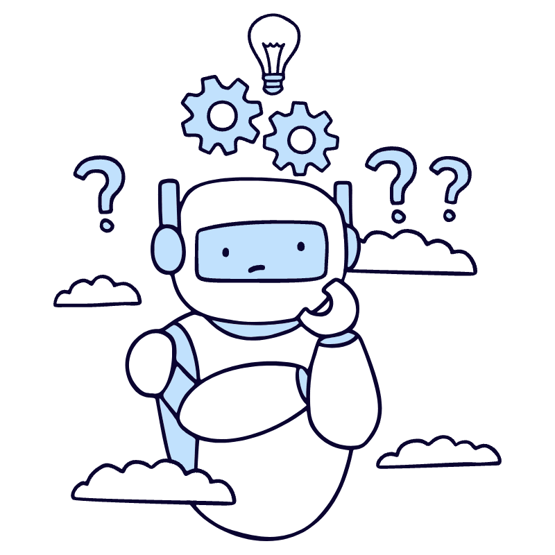 Robot Thinking 1 Illustration from Bruxelles Duotone Set