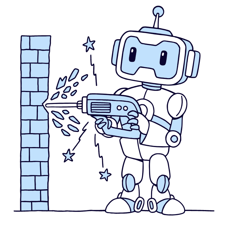 Robot Working 2 Illustration from Bruxelles Duotone Set