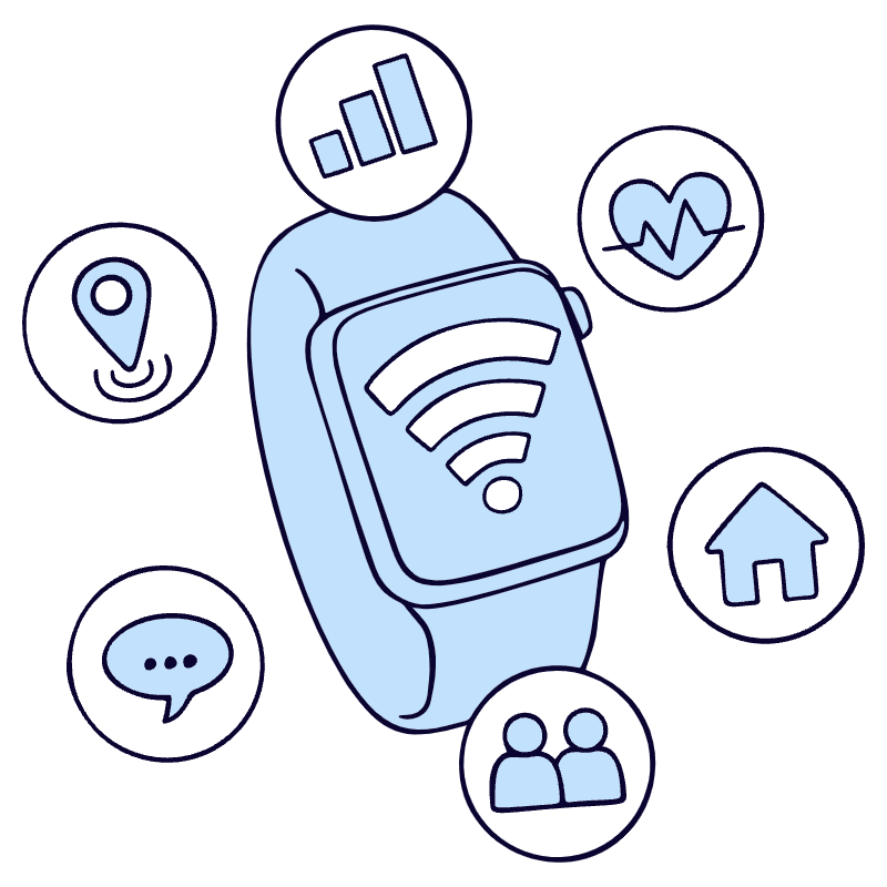 Technology Smart Wearables Illustration from Bruxelles Duotone Set