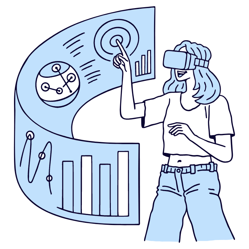 Technology Virtual Reality Illustration from Bruxelles Duotone Set