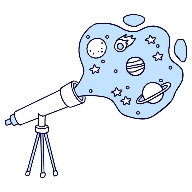 Telescope Illustration from Bruxelles Duotone Set