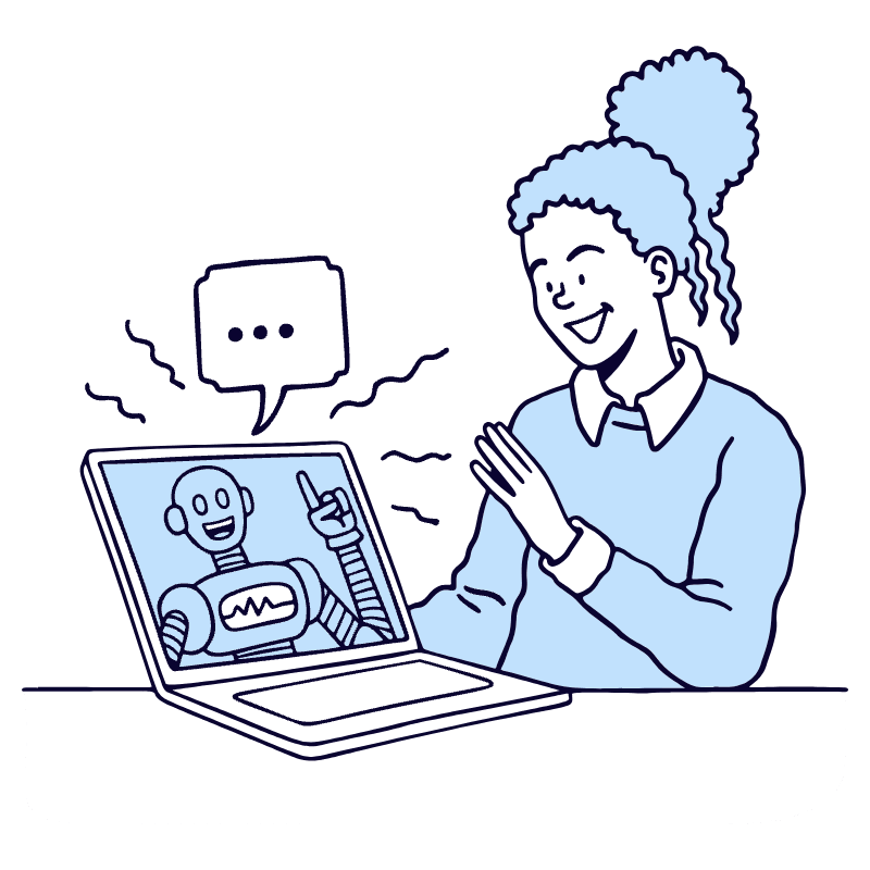 Virtual Assistant Illustration from Bruxelles Duotone Set