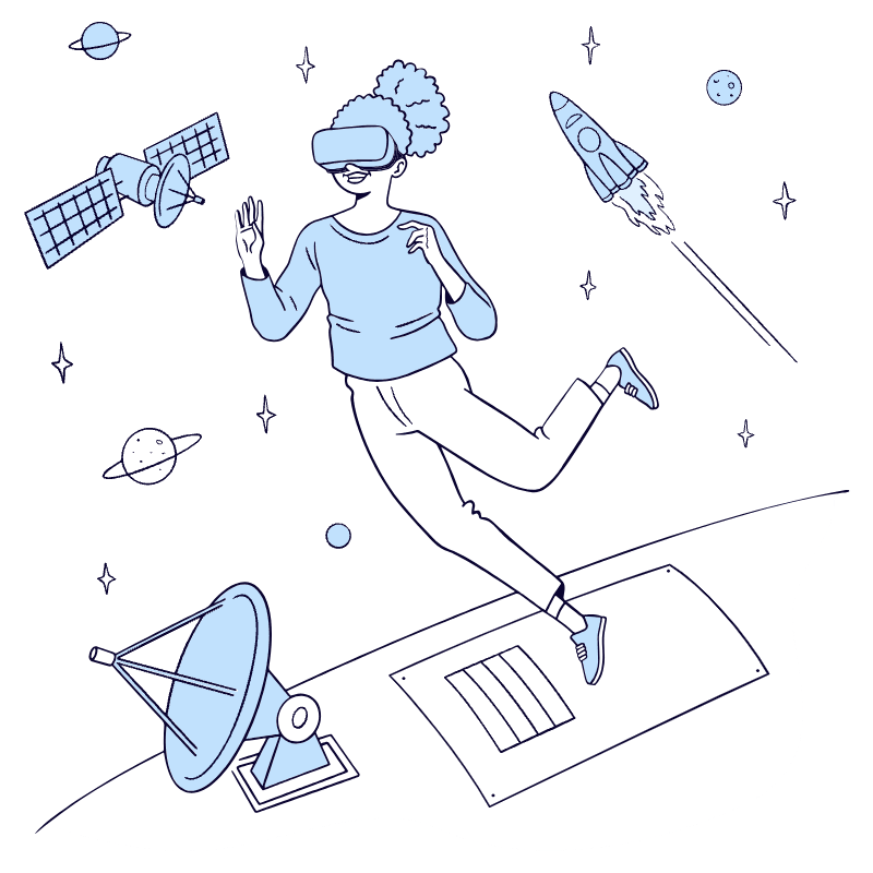 Virtual Reality Illustration from Bruxelles Duotone Set