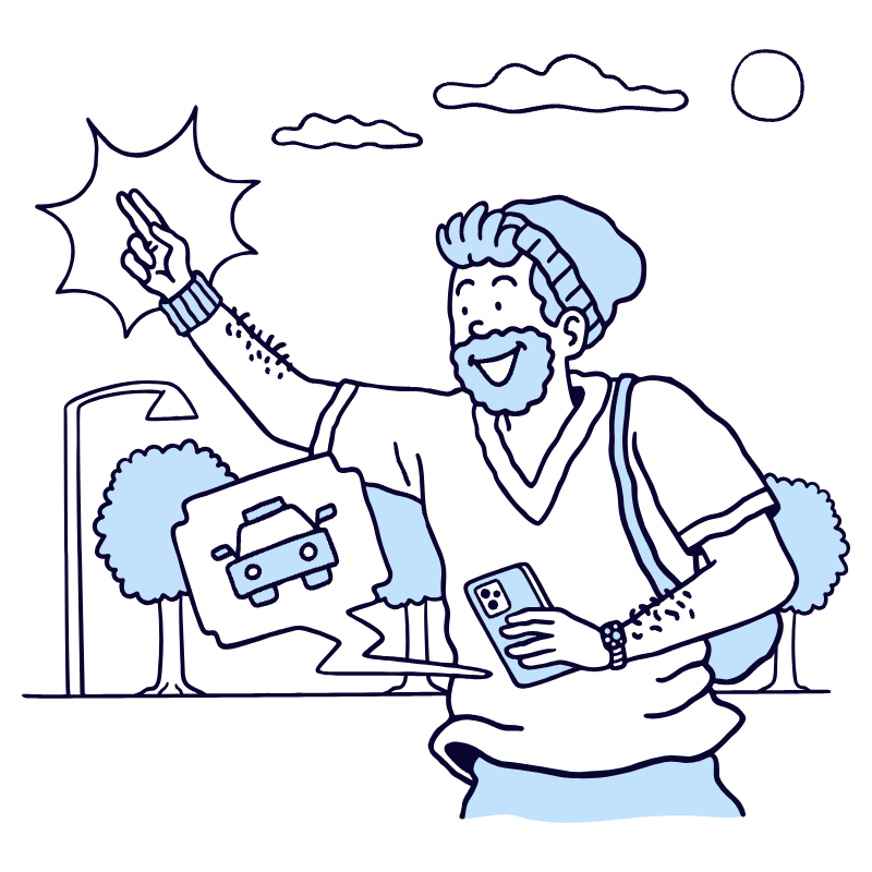 Uber Or Taxi Ride Illustration from Bruxelles Duotone Set