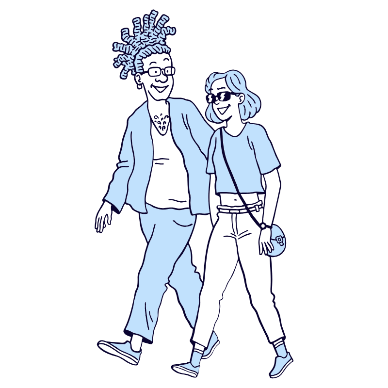 Walking Together Illustration from Bruxelles Duotone Set