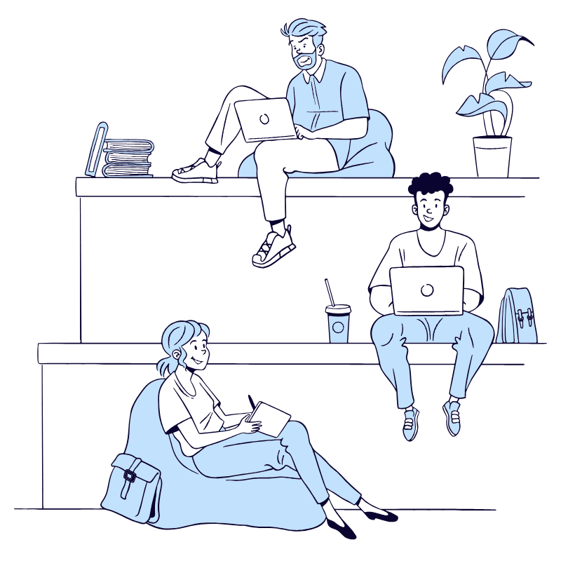 Co Working Space Illustration from Bruxelles Duotone Set