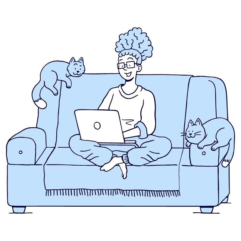Working From Home Illustration from Bruxelles Duotone Set