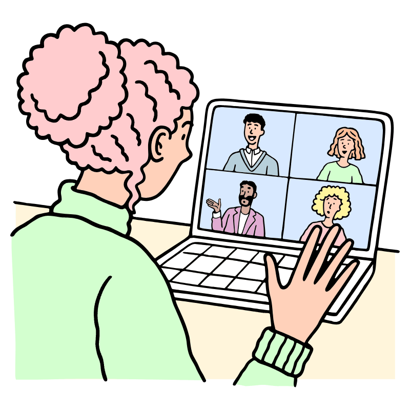 Communication Virtual Meeting Team Illustration from Bruxelles Set