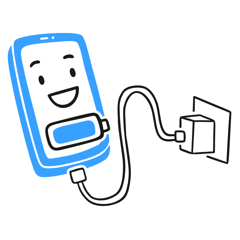 Phone Charging Illustration from Brooklyn Set
